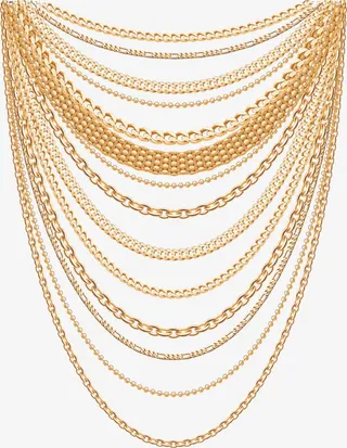 矢量金项链免抠