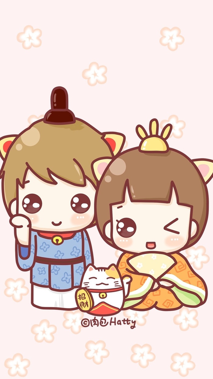 动漫招财猫可爱h5背景高清