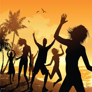 海洋人物剪影背景