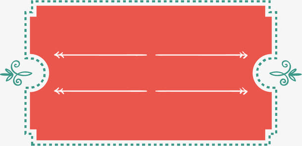 红色简约文本框免抠