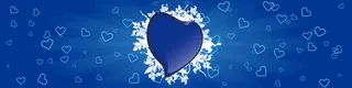蓝色心形banner背景