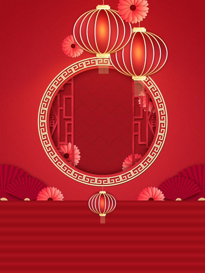春节灯笼边框背景图高清