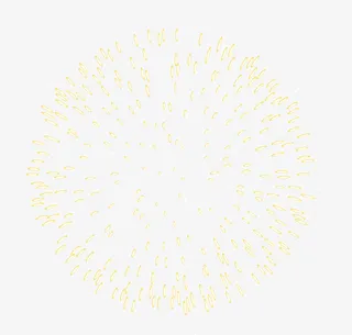 春节黄色绽放的烟花免抠