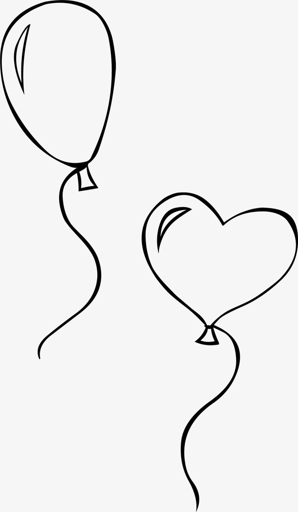 儿童节手绘两个气球免抠