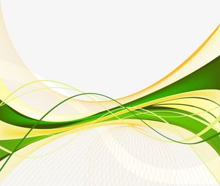 矢量动感绿色波纹素材免抠漂浮彩带元素