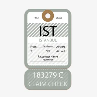 复古纸质行李牌设计矢量免抠