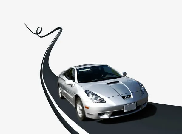 开车上班在路上免抠