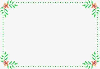 绿色清新花朵枝条框架免抠