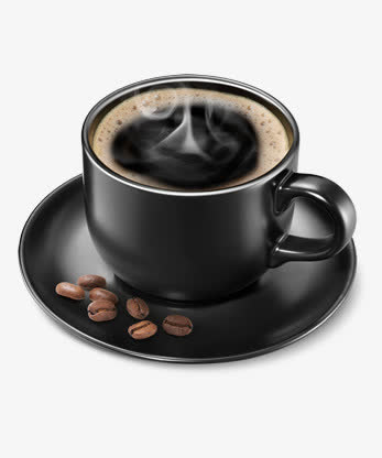 黑色质感咖啡杯免抠