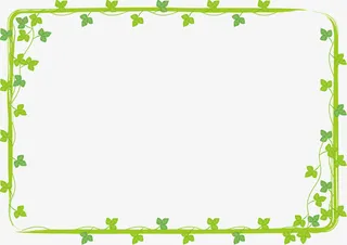 绿色树枝边框免抠