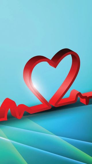 红色丝带爱心图案H5背景元素高清