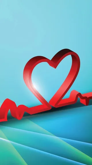 红色丝带爱心图案H5背景元素高清