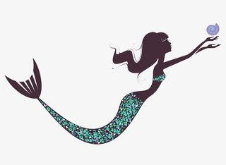 拿贝壳的人鱼免抠