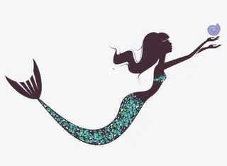 拿贝壳的人鱼免抠