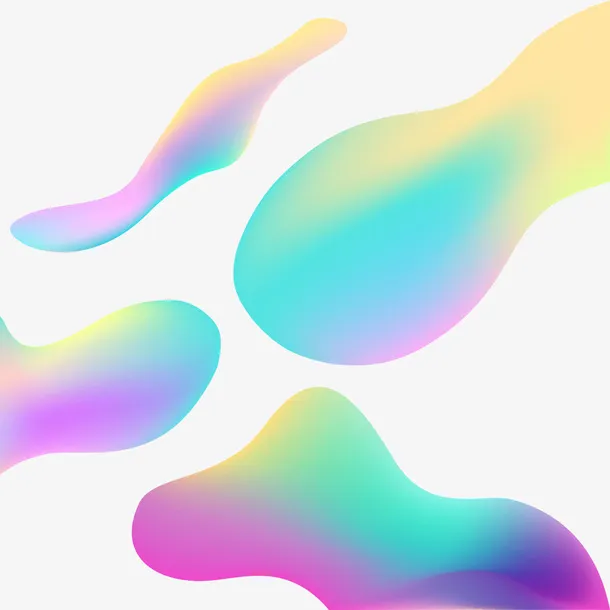 梦幻酷炫彩色渐变流体设计素材合免抠