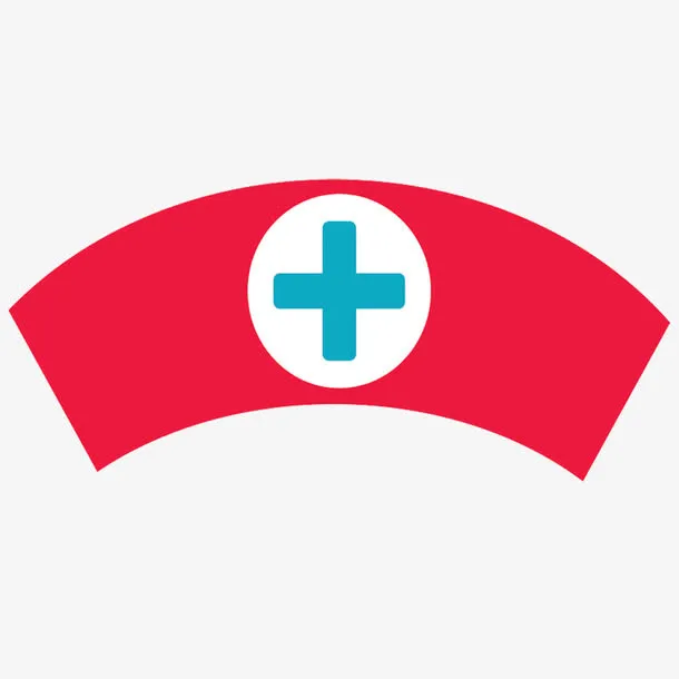 矢量红色护士帽素材免抠