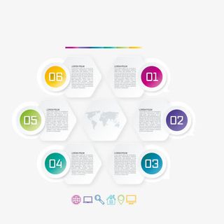 扁平化几何形商务信息展示ppt元素免抠