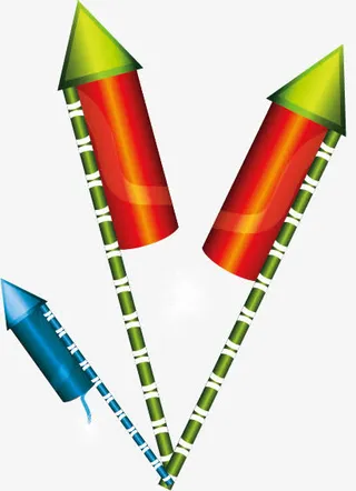 矢量手绘窜天猴免抠
