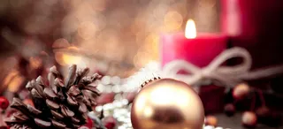 摄影圣诞节蜡烛松子背景高清