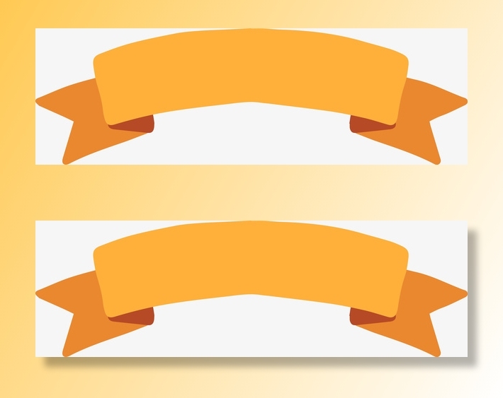 弯曲的橙色标题框背景图免抠