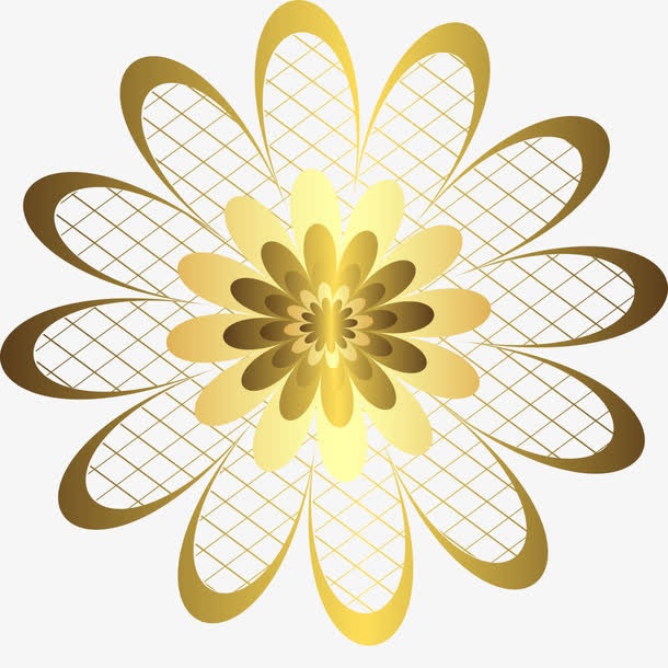 矢量金色花标签奢华欧式元素繁复免抠