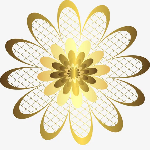 矢量金色花标签奢华欧式元素繁复免抠