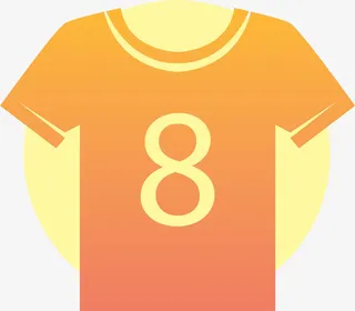 橙色渐变8号球衣免抠