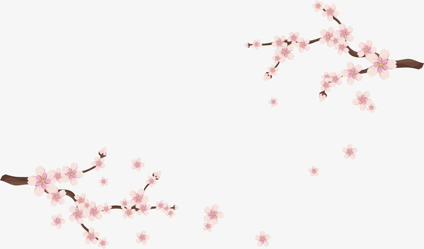 春天飞舞樱花花瓣免抠