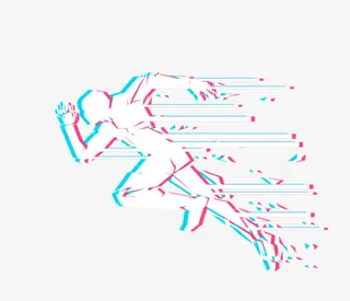 抖音风格奔跑的人免抠免抠