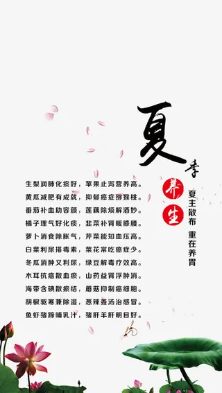 夏季养生文案排版免抠