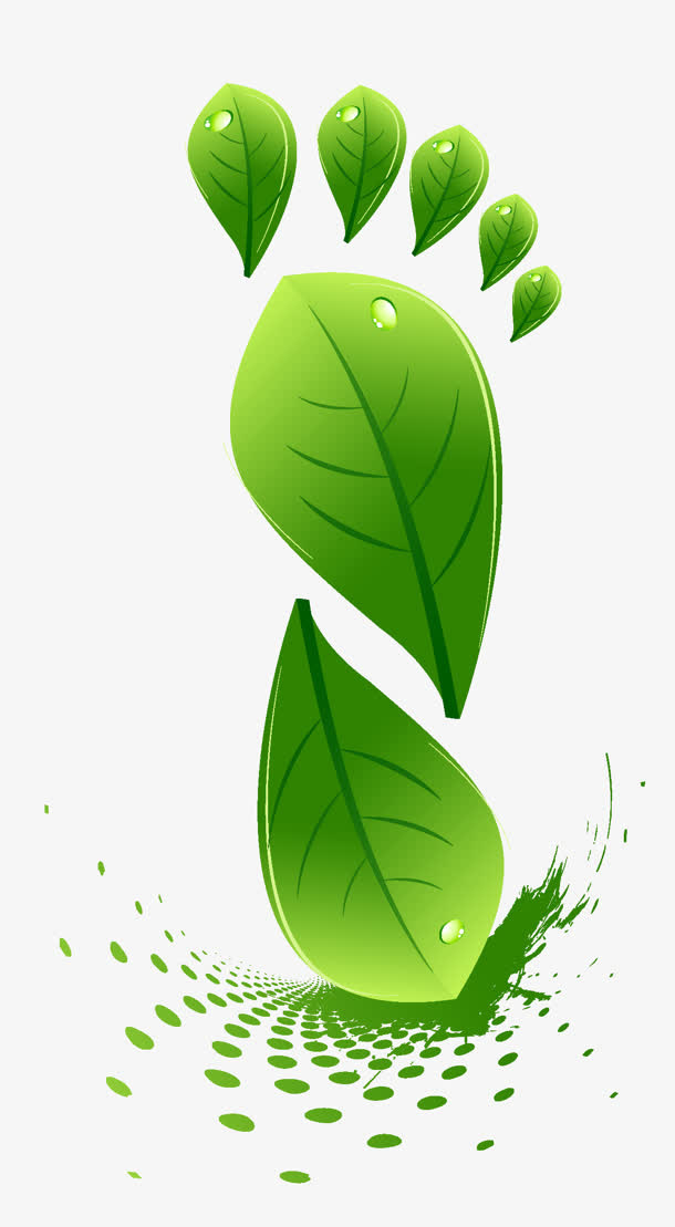 树叶脚丫免抠