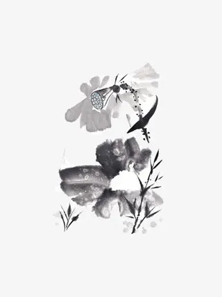 水墨荷花免抠