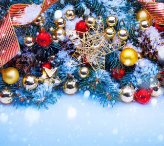 清新蓝色圣诞节海报免抠