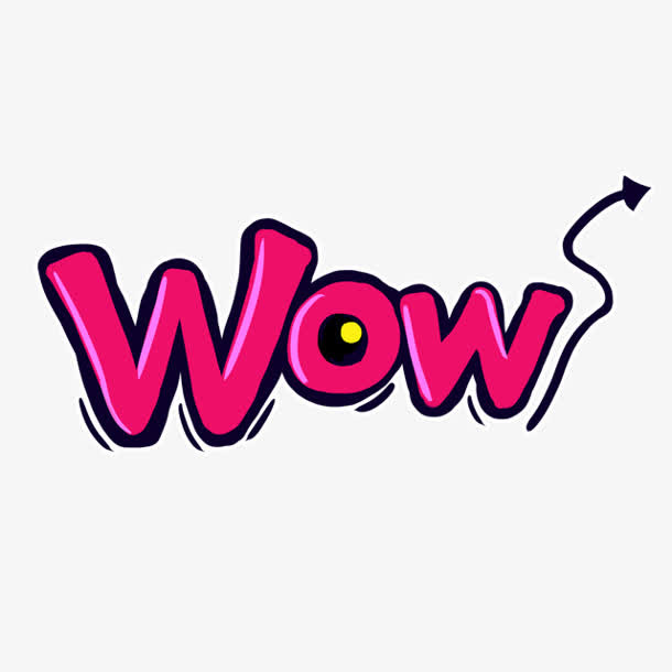 wow 萌版卡通字体 png素材免抠