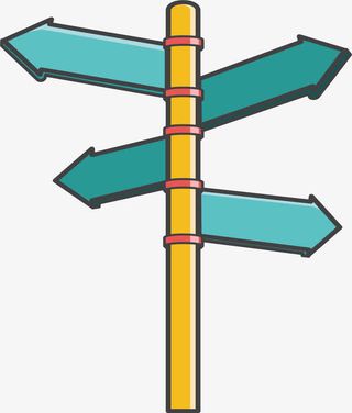 绿色箭头指路牌免抠