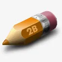 短小精悍的黄色2B铅笔免抠