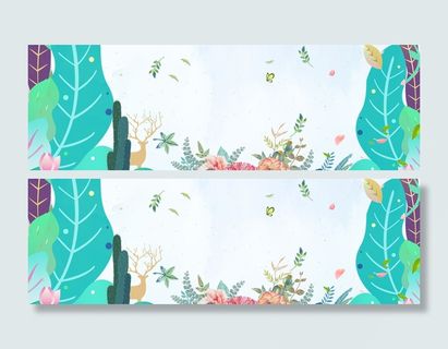 手绘绿色植物背景高清