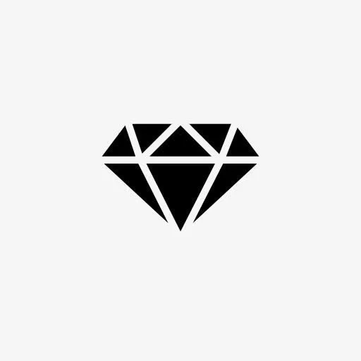 手绘黑色钻石图标免抠