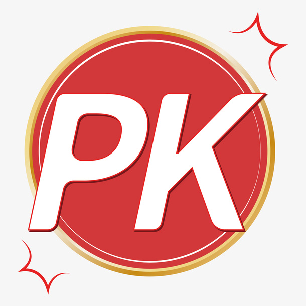红色矢量PK按钮设计免抠