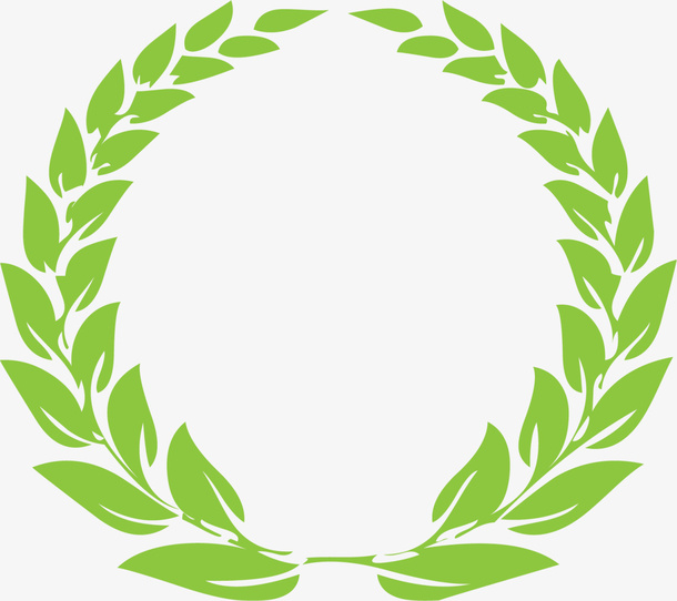 绿色美丽春季草环免抠