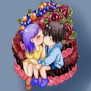 年红色情人节动漫人物设计元素免抠