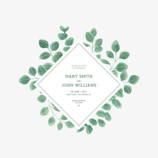 方形创意植物卡片免抠