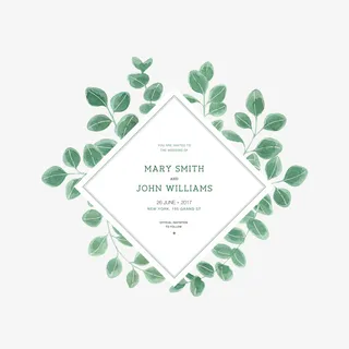 方形创意植物卡片免抠