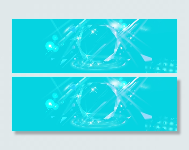 电商活动科技立体几何背景banner高清