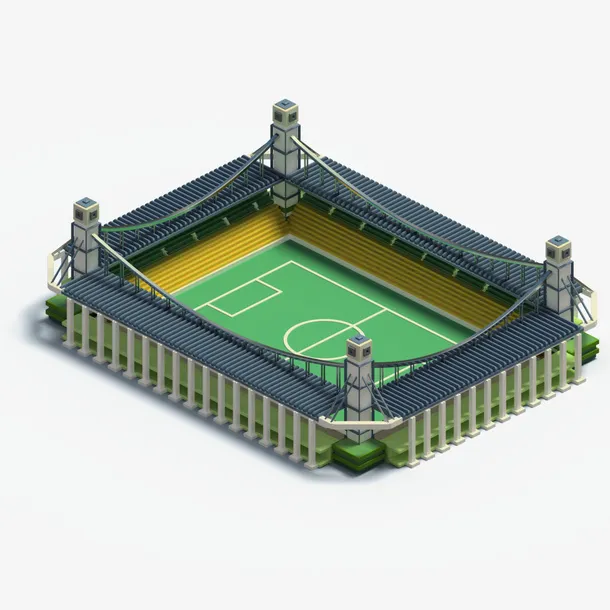 C4d 建筑 3D立体模型 球场 png免抠