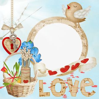 LOVE可爱表白相框免抠