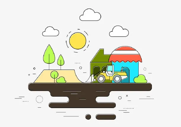 湖边小屋免抠