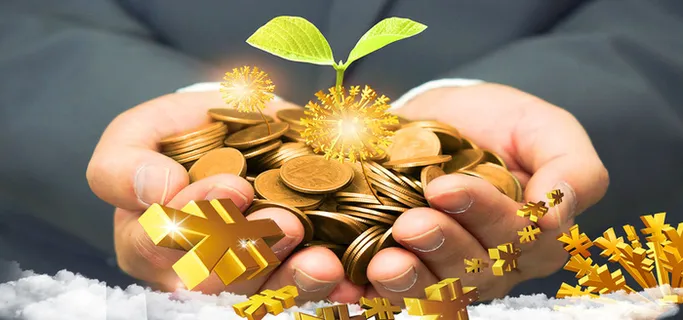 金融理财黄色海报背景高清