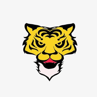 卡通黄色老虎头免抠