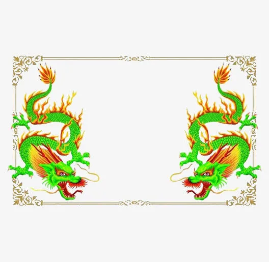 中国风龙纹边框装饰元素免抠